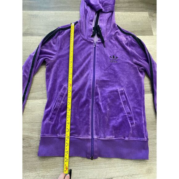Adidas Originals Hooded Velour Track Top Zip-Up Jacket, Size Medium - Picture 6 of 6